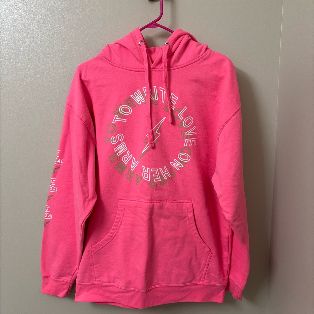 TWLOHA hot pink hoodie sweatshirt, size women’s L